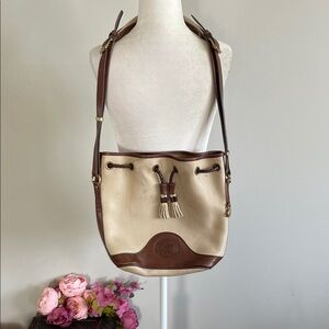 Dooney & Bourke Tan and Brown Bucket Bag